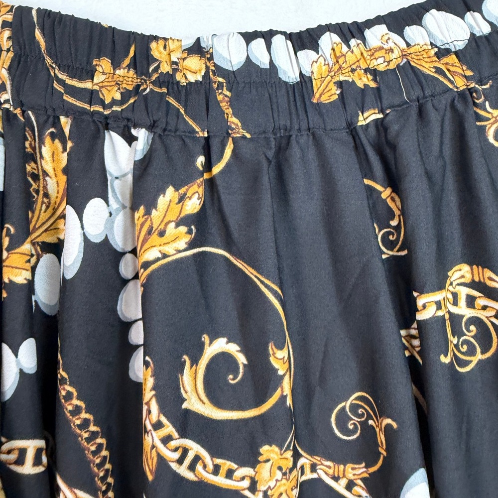 Cato Black Maxi Skirt with Gold & White Chain Print - Picture 5 of 13